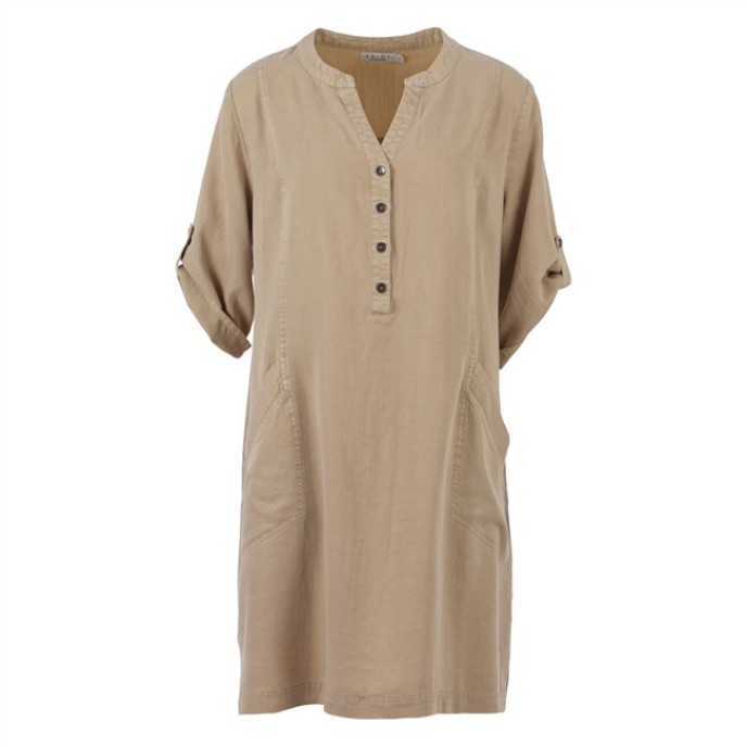 Enjoy Jurk 3/4 mouw tencel 939999 Zand 